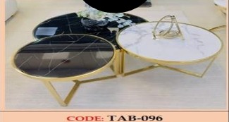 [TAB-096] CENTER TABLE - METAL & STONE DESIGN TAB-096