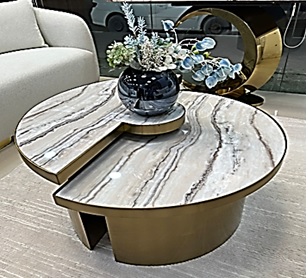 [TAB-825] CENTER TABLE - METAL & STONE DESIGN TAB-825