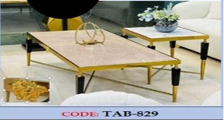 [TAB-829] CENTER TABLE - METAL & STONE DESIGN TB-829
