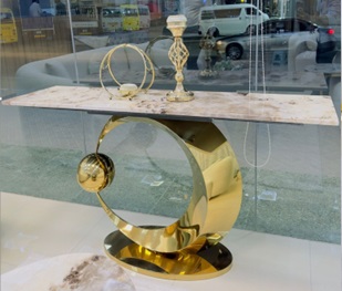 [TAB-105] CONSOLE TABLE - METAL & STONE DESIGN TAB-105