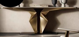 [TAB-106] CONSOLE TABLE - METAL & STONE DESIGN TAB-106